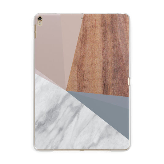 Marble Wood Geometric 1 Apple iPad Gold Case
