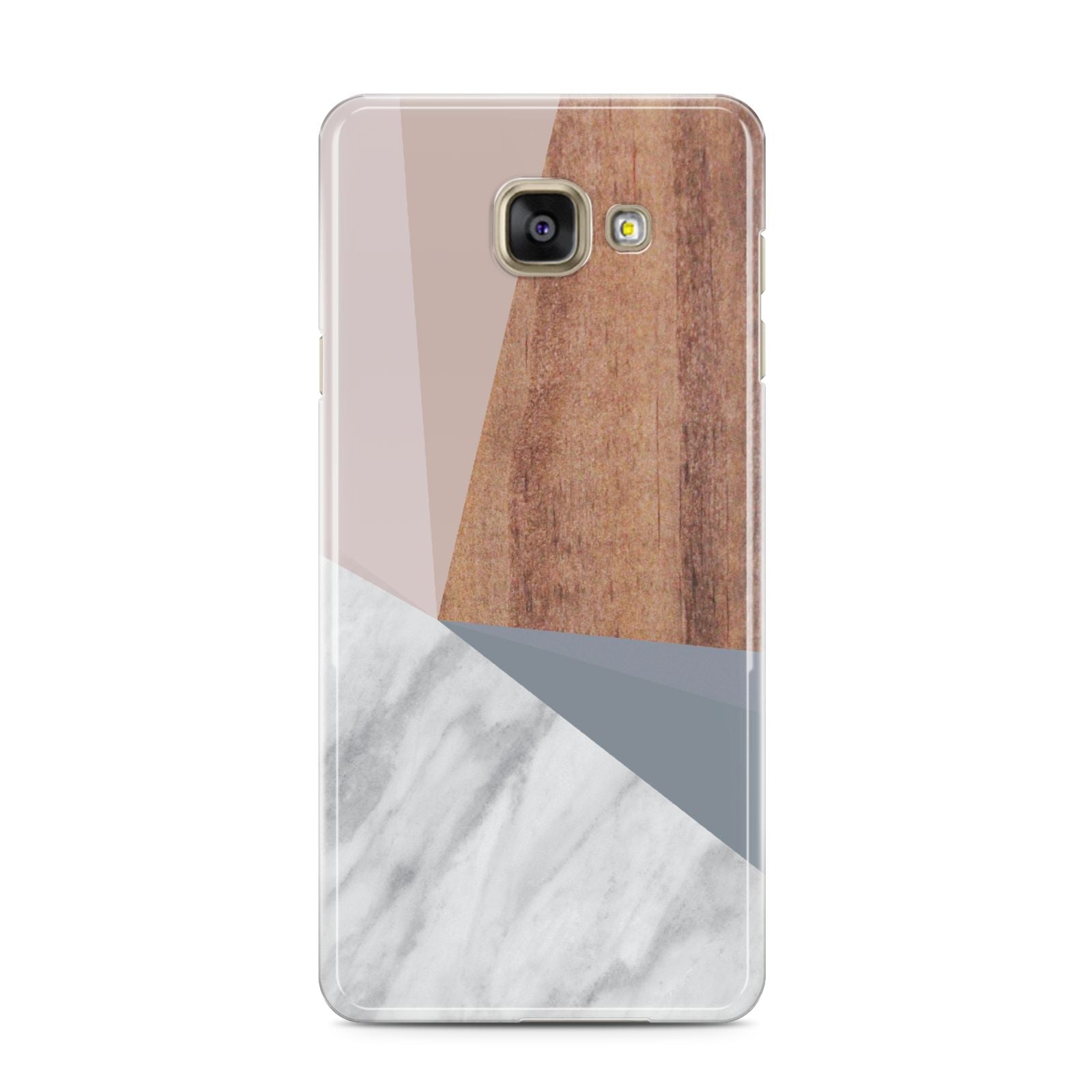Marble Wood Geometric 1 Samsung Galaxy A3 2016 Case on gold phone