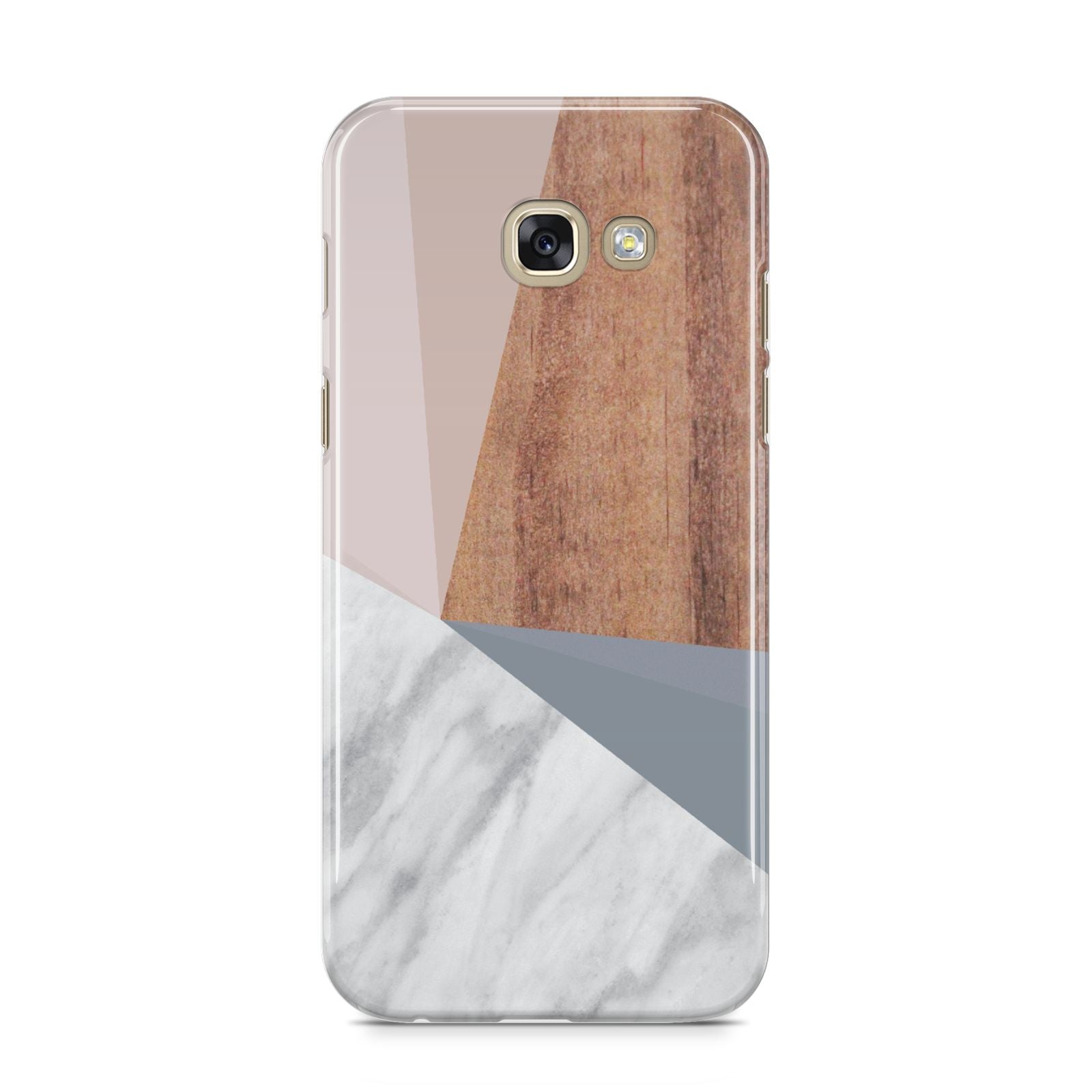 Marble Wood Geometric 1 Samsung Galaxy A5 2017 Case on gold phone