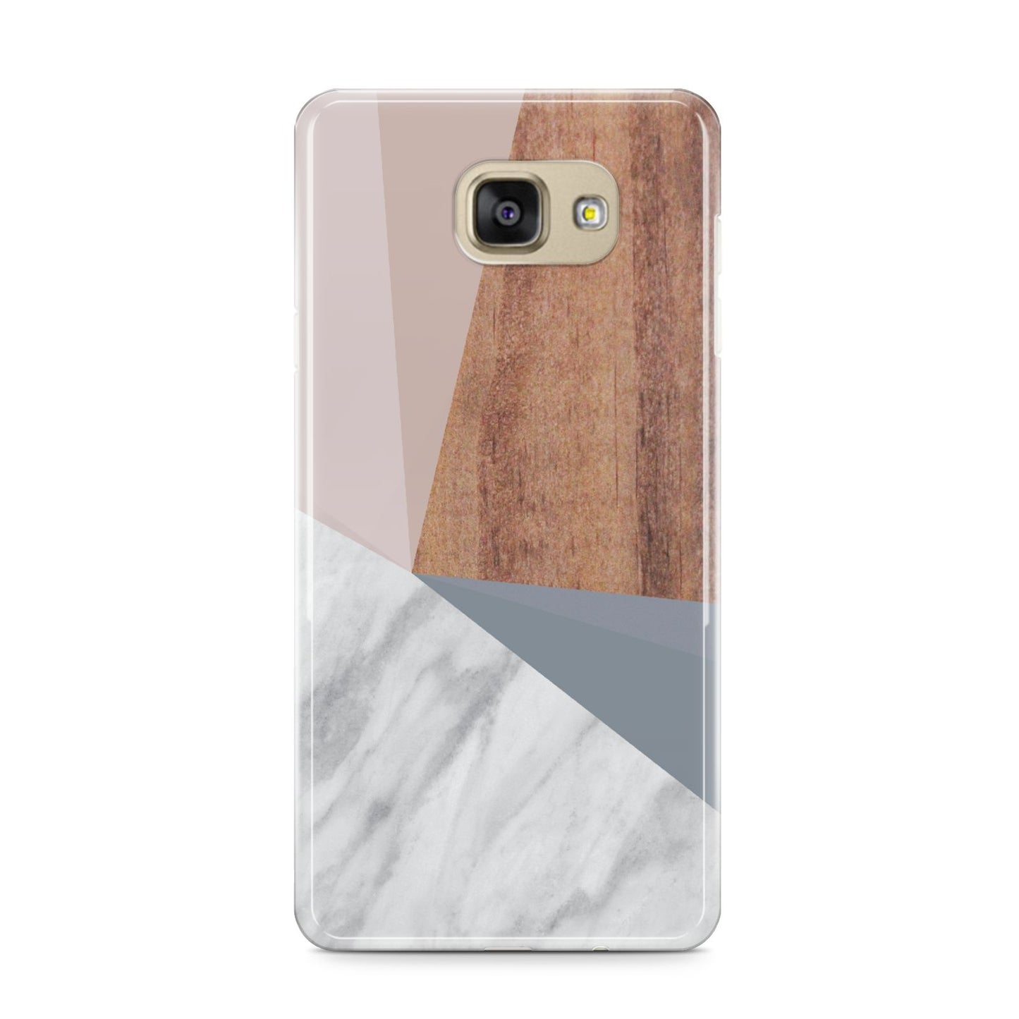 Marble Wood Geometric 1 Samsung Galaxy A9 2016 Case on gold phone