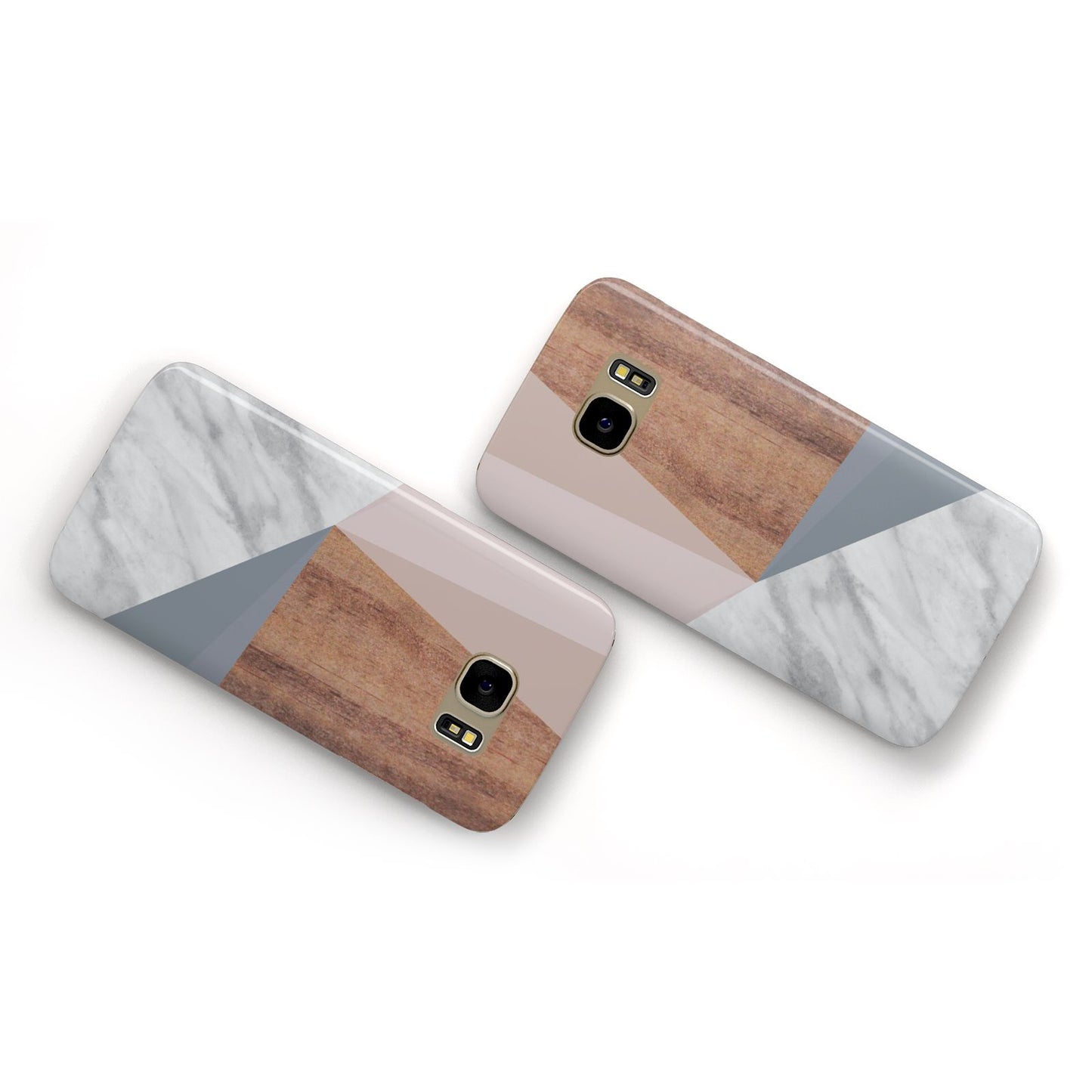 Marble Wood Geometric 1 Samsung Galaxy Case Flat Overview