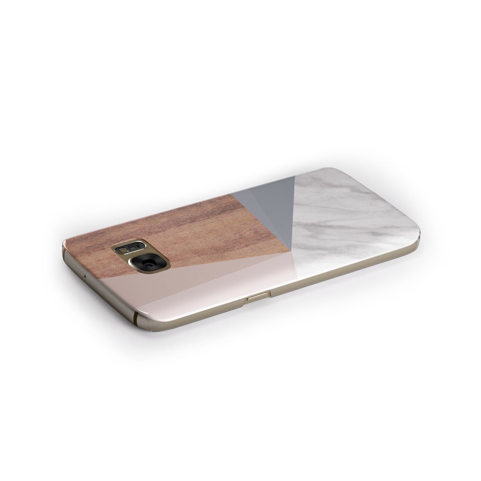 Marble Wood Geometric 1 Samsung Galaxy Case Side Close Up