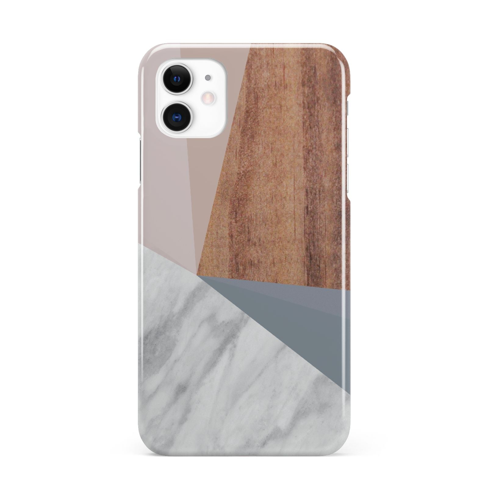 Marble Wood Geometric 1 iPhone 11 3D Snap Case
