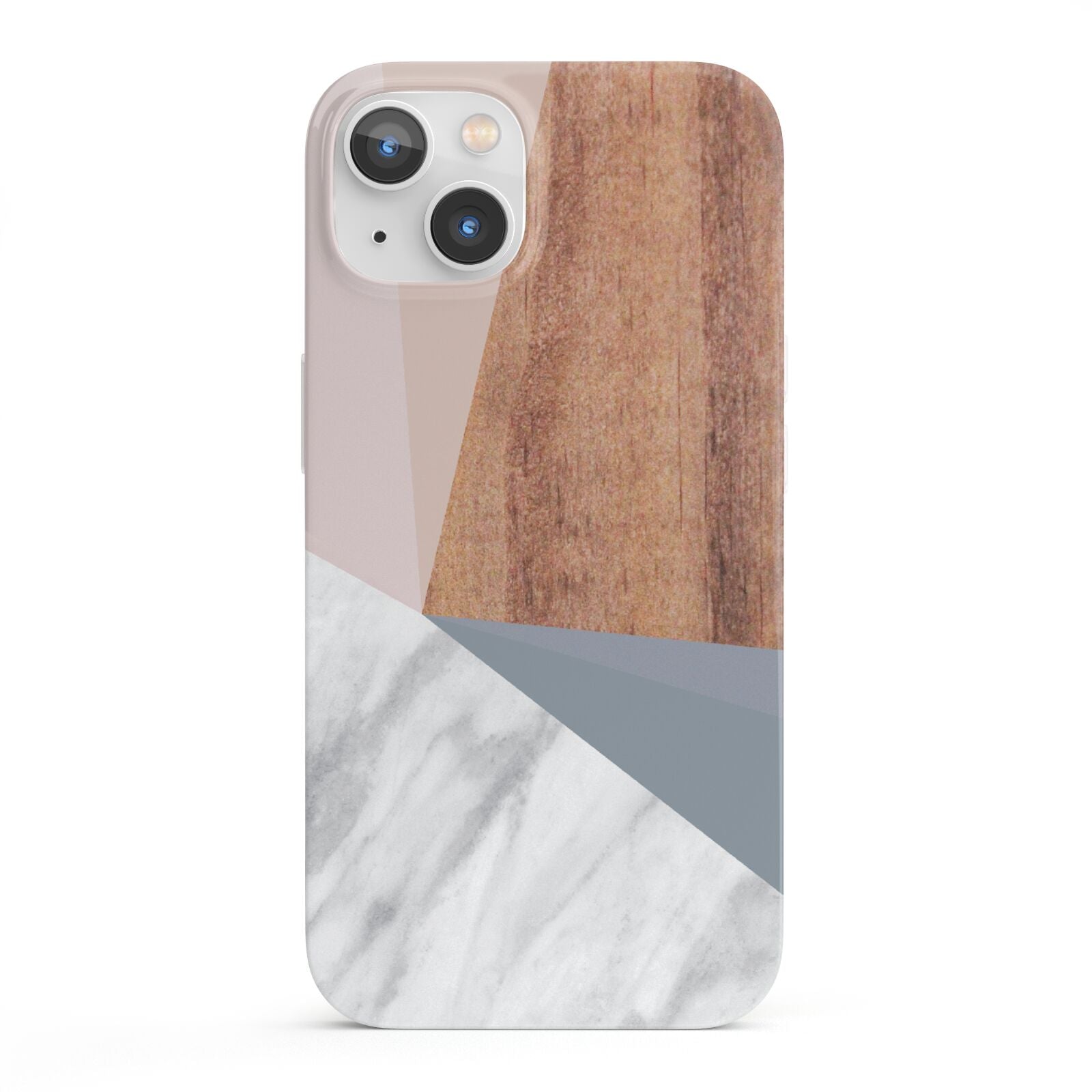 Marble Wood Geometric 1 iPhone 13 Full Wrap 3D Snap Case