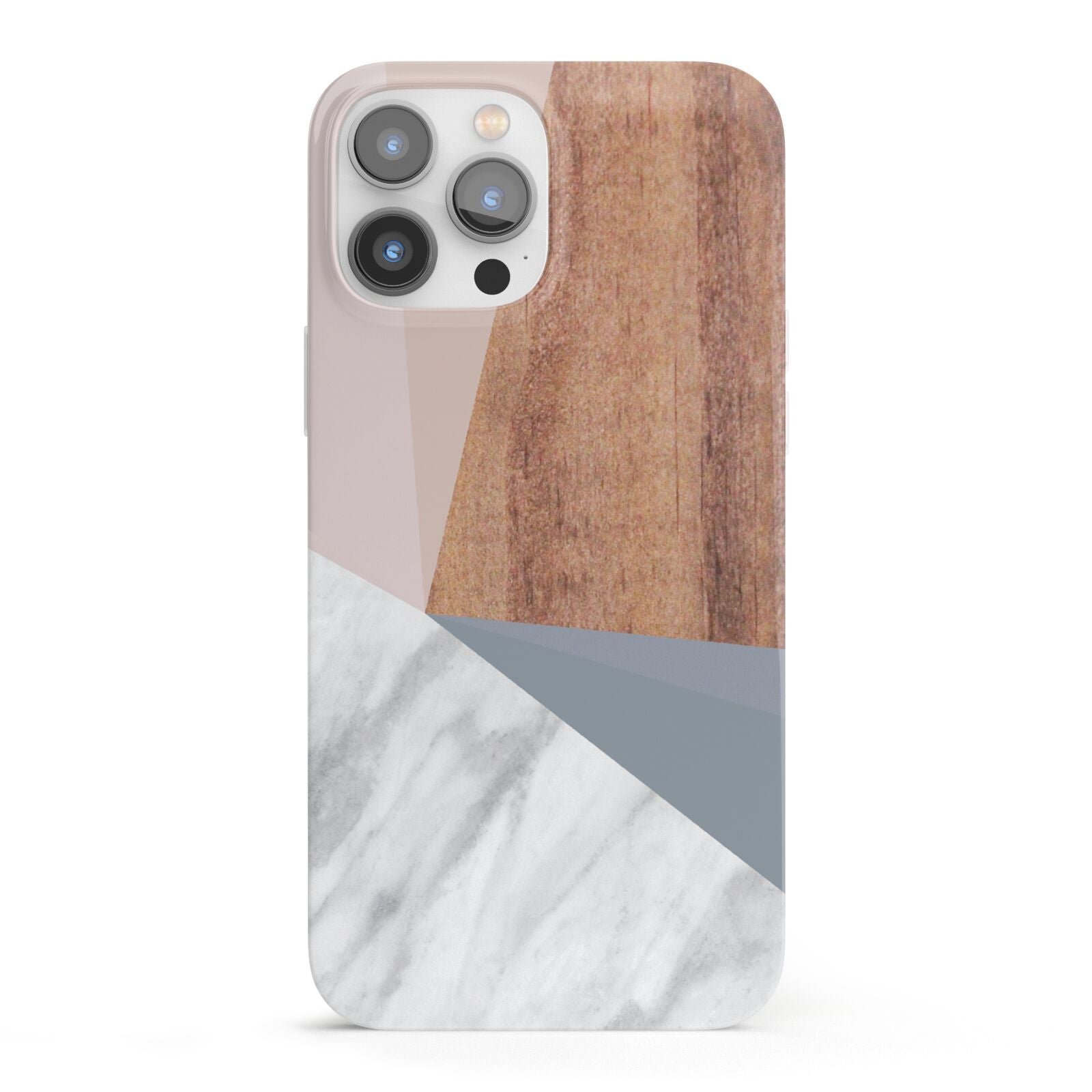 Marble Wood Geometric 1 iPhone 13 Pro Max Full Wrap 3D Snap Case