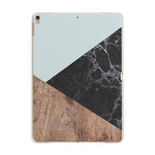 Marble Wood Geometric 2 Apple iPad Gold Case
