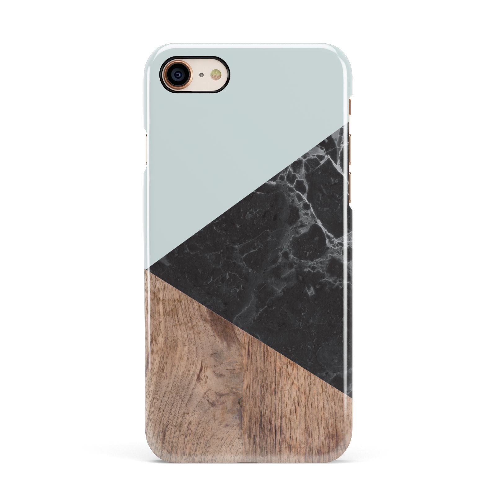 Marble Wood Geometric 2 Apple iPhone 7 8 3D Snap Case