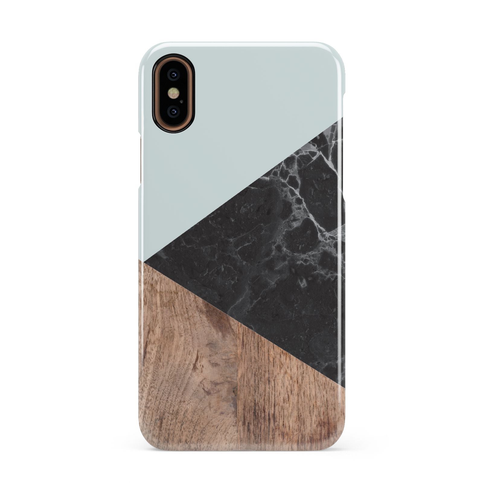 Marble Wood Geometric 2 Apple iPhone XS 3D Snap Case
