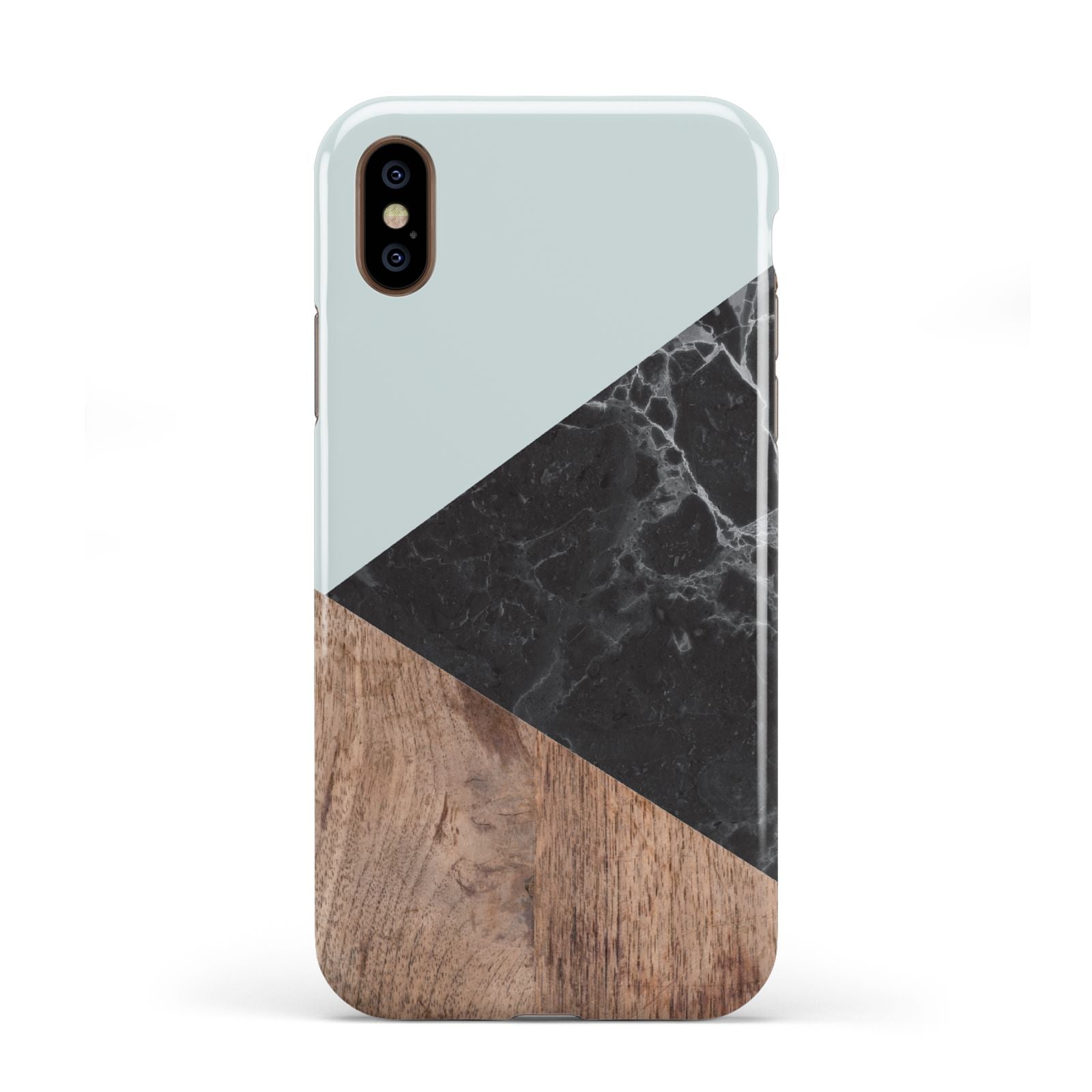 Marble Wood Geometric 2 Apple iPhone XS 3D Tough