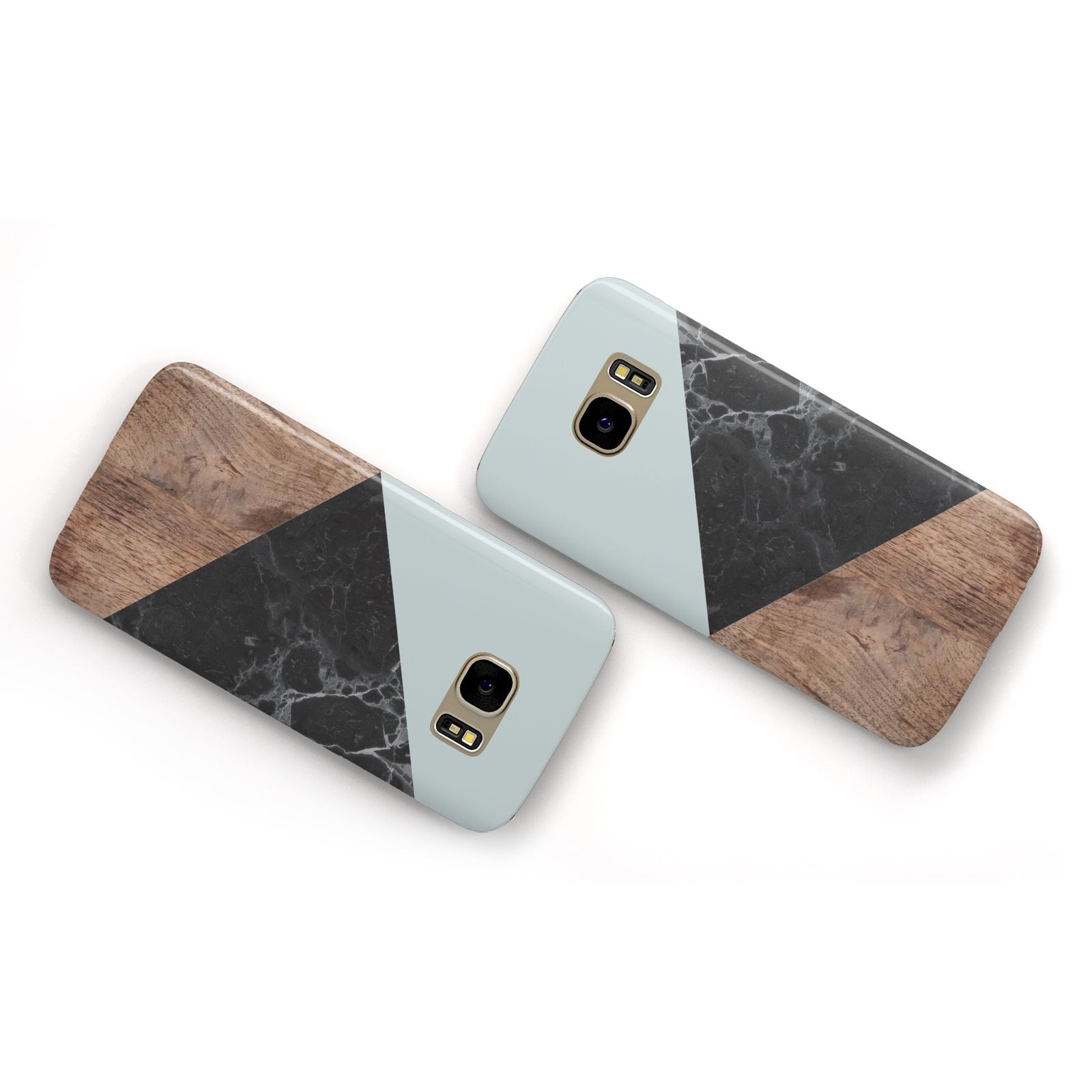Marble Wood Geometric 2 Samsung Galaxy Case Flat Overview
