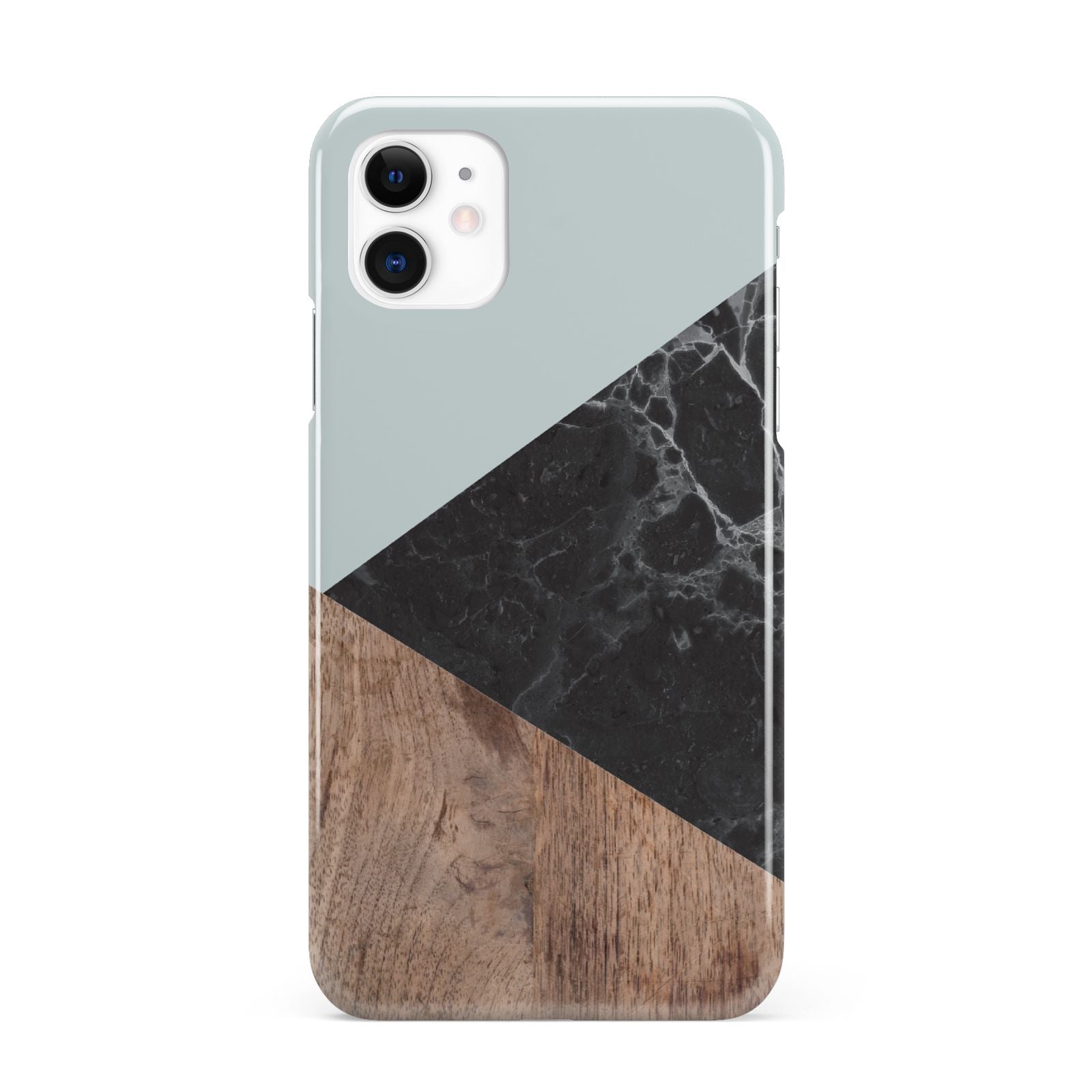 Marble Wood Geometric 2 iPhone 11 3D Snap Case