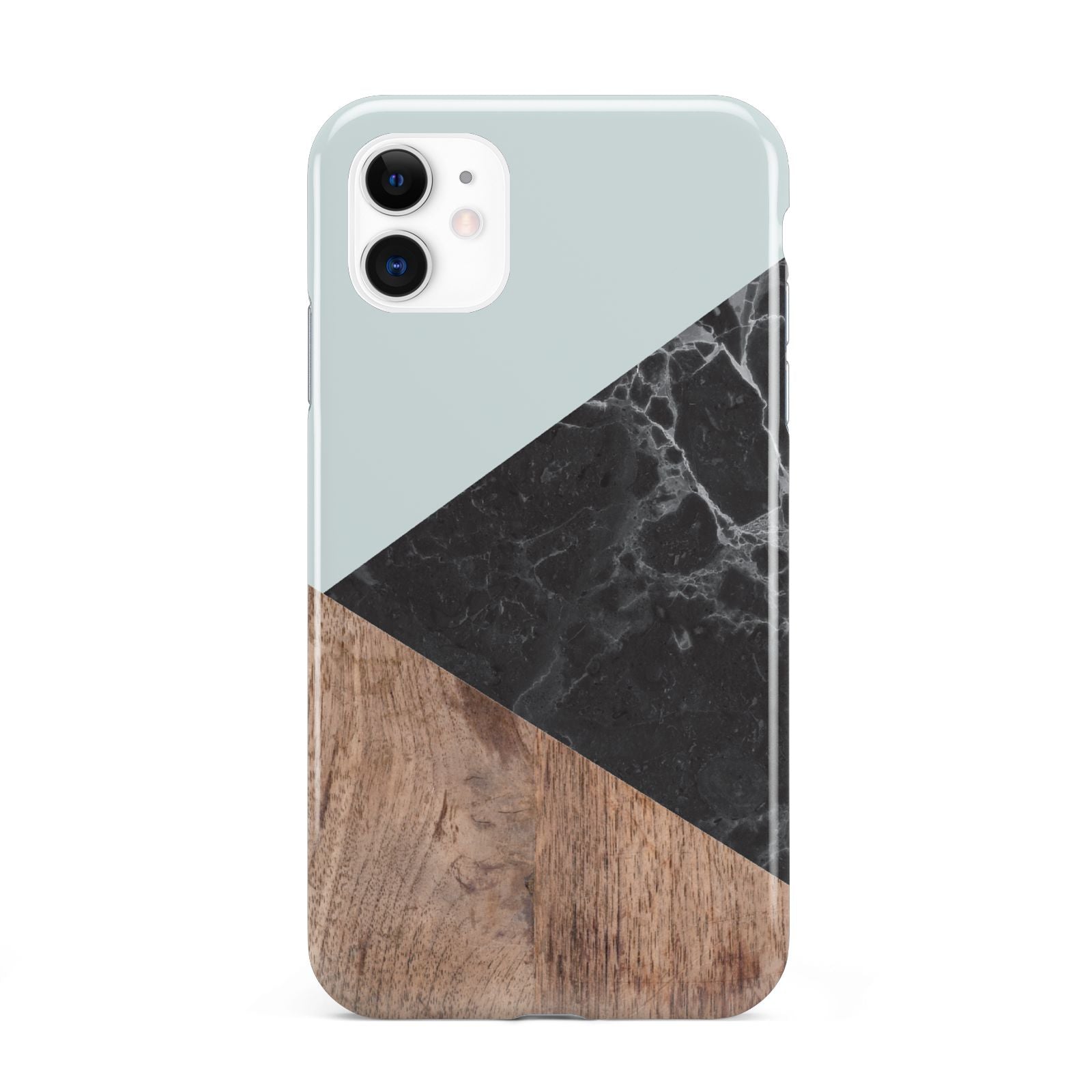 Marble Wood Geometric 2 iPhone 11 3D Tough Case