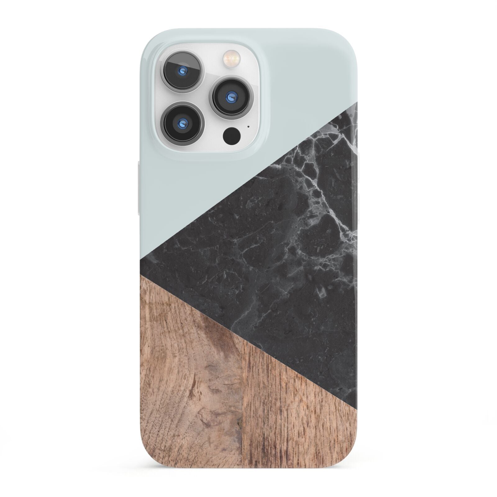 Marble Wood Geometric 2 iPhone 13 Pro Full Wrap 3D Snap Case