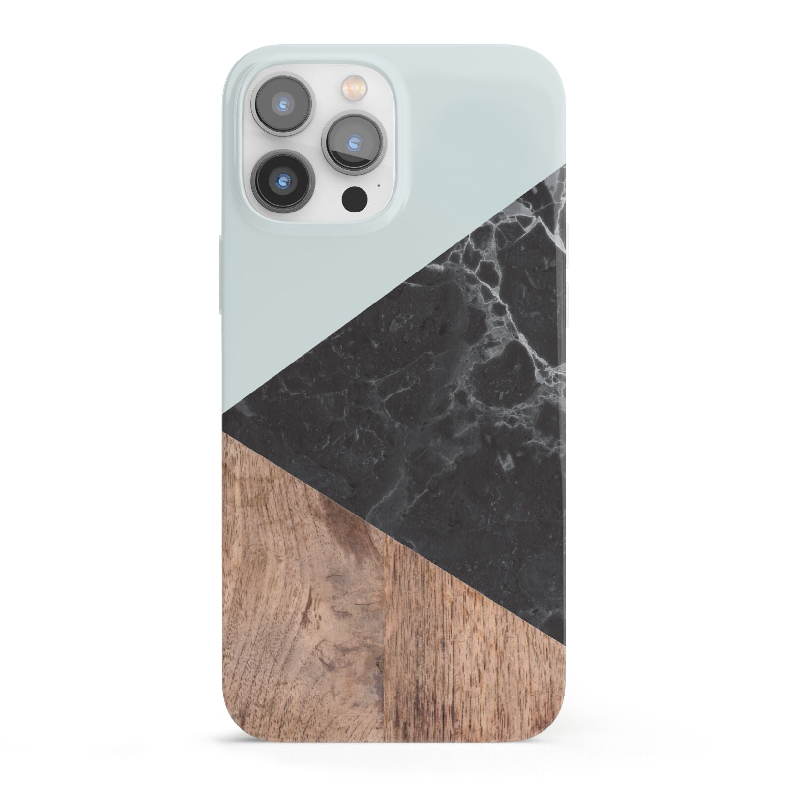 Marble Wood Geometric 2 iPhone 13 Pro Max Full Wrap 3D Snap Case