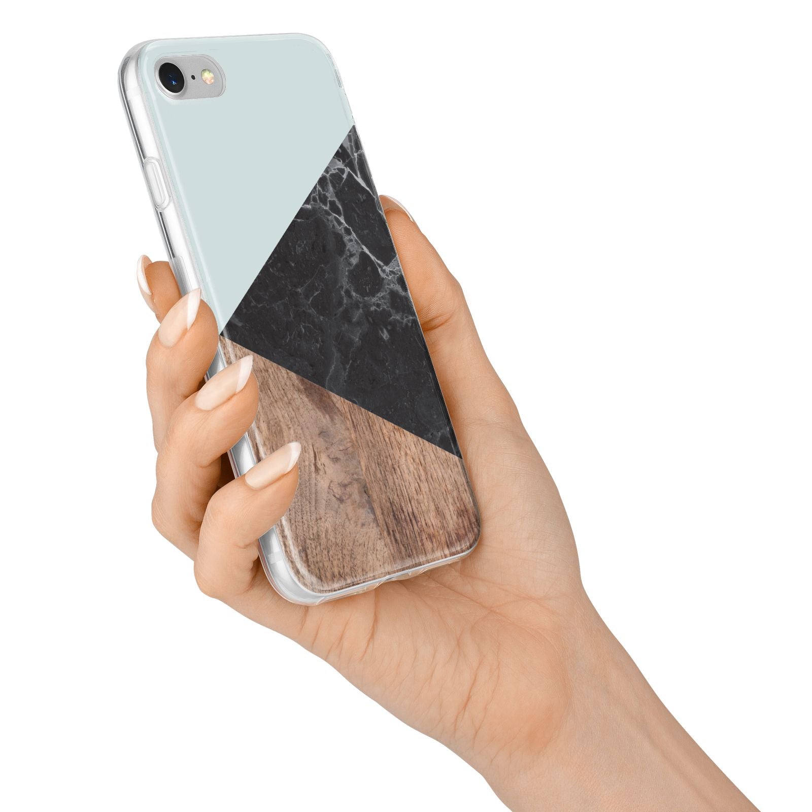 Marble Wood Geometric 2 iPhone 7 Bumper Case on Silver iPhone Alternative Image