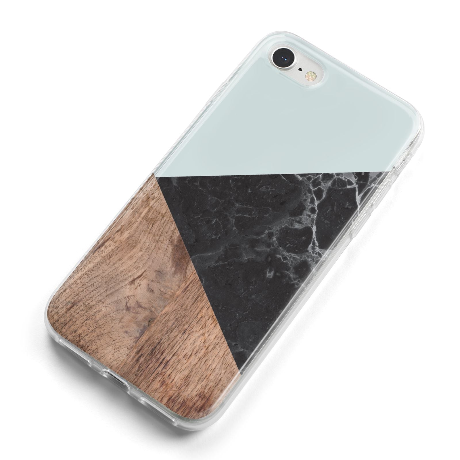 Marble Wood Geometric 2 iPhone 8 Bumper Case on Silver iPhone Alternative Image