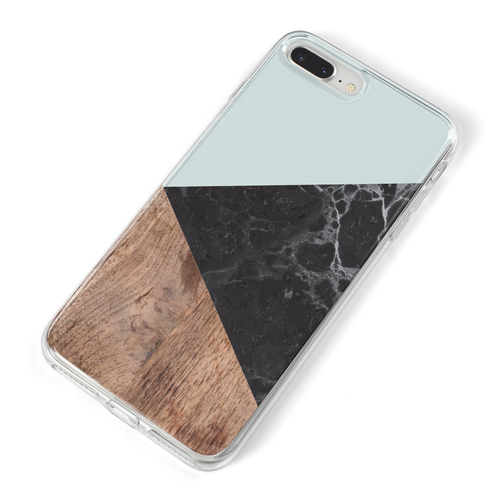 Marble Wood Geometric 2 iPhone 8 Plus Bumper Case on Silver iPhone Alternative Image