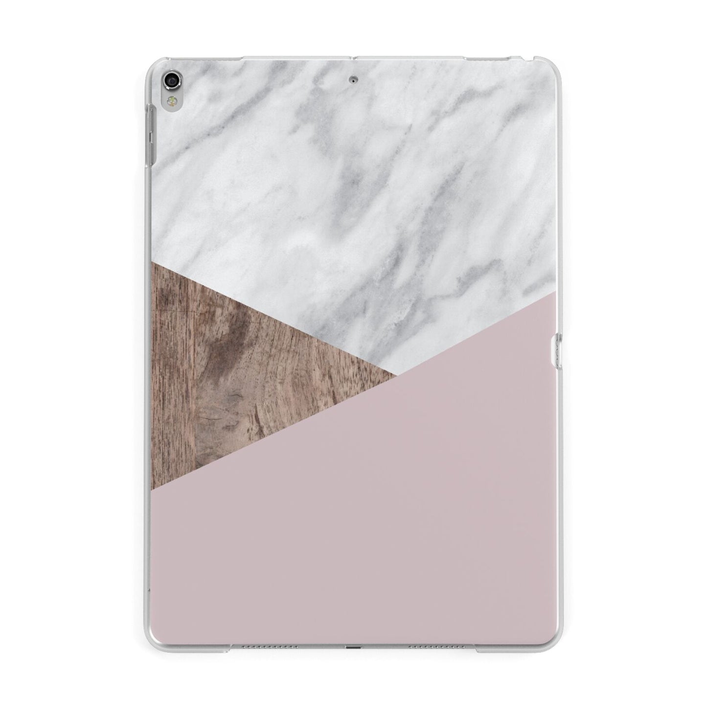 Marble Wood Geometric 3 Apple iPad Silver Case