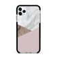 Marble Wood Geometric 3 Apple iPhone 11 Pro Max in Silver with Black Impact Case
