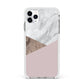 Marble Wood Geometric 3 Apple iPhone 11 Pro Max in Silver with White Impact Case