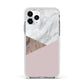 Marble Wood Geometric 3 Apple iPhone 11 Pro in Silver with White Impact Case
