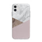 Marble Wood Geometric 3 Apple iPhone 11 in White with Bumper Case