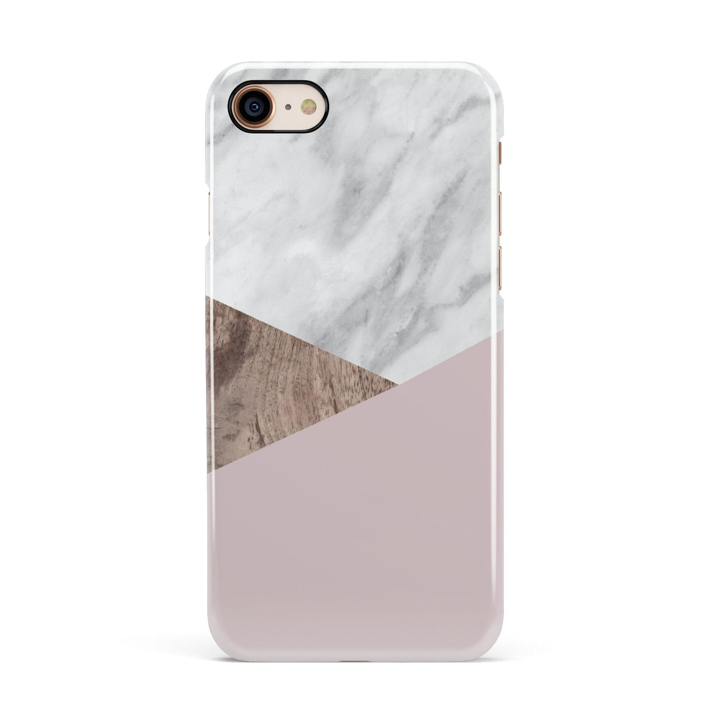 Marble Wood Geometric 3 Apple iPhone 7 8 3D Snap Case