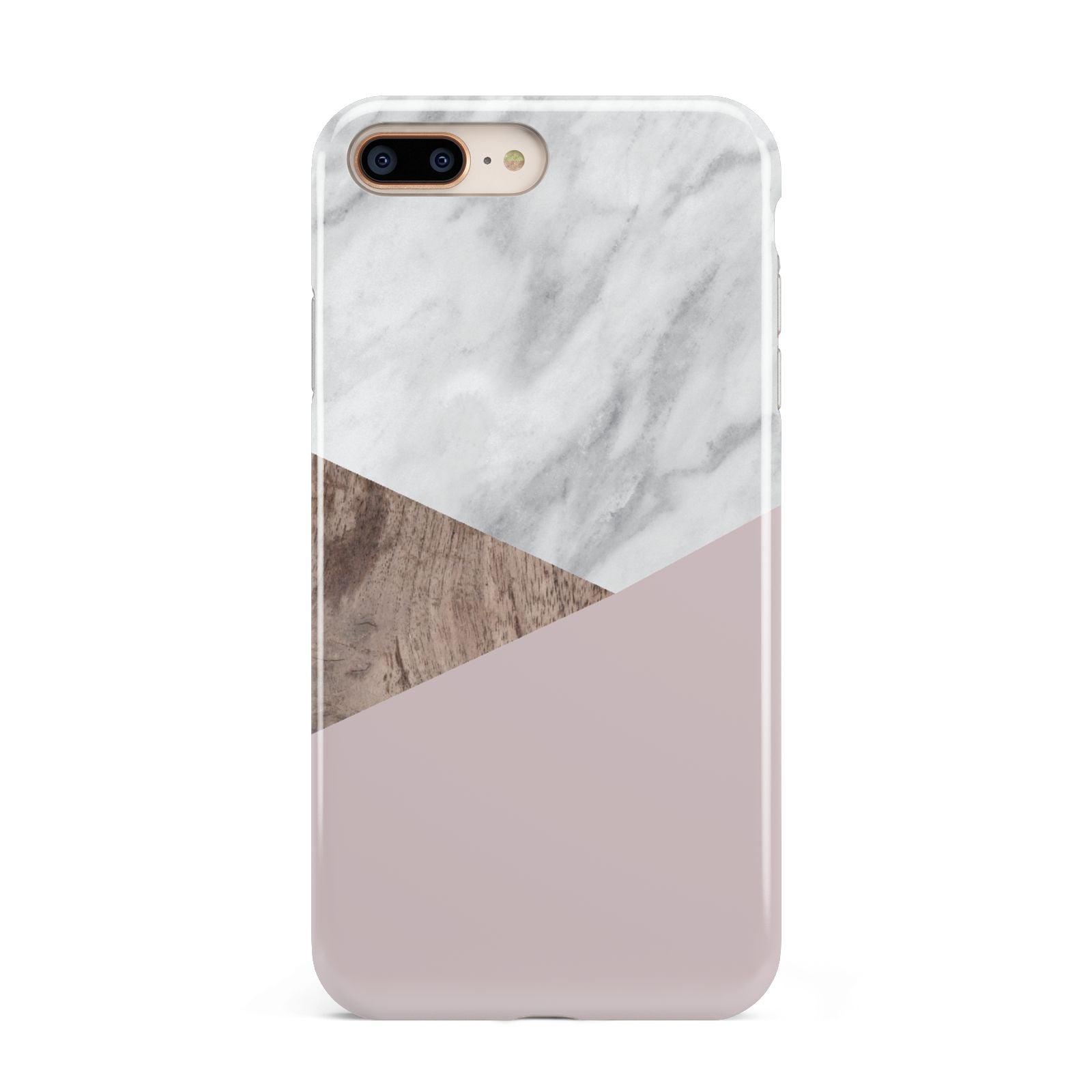 Marble Wood Geometric 3 Apple iPhone 7 8 Plus 3D Tough Case