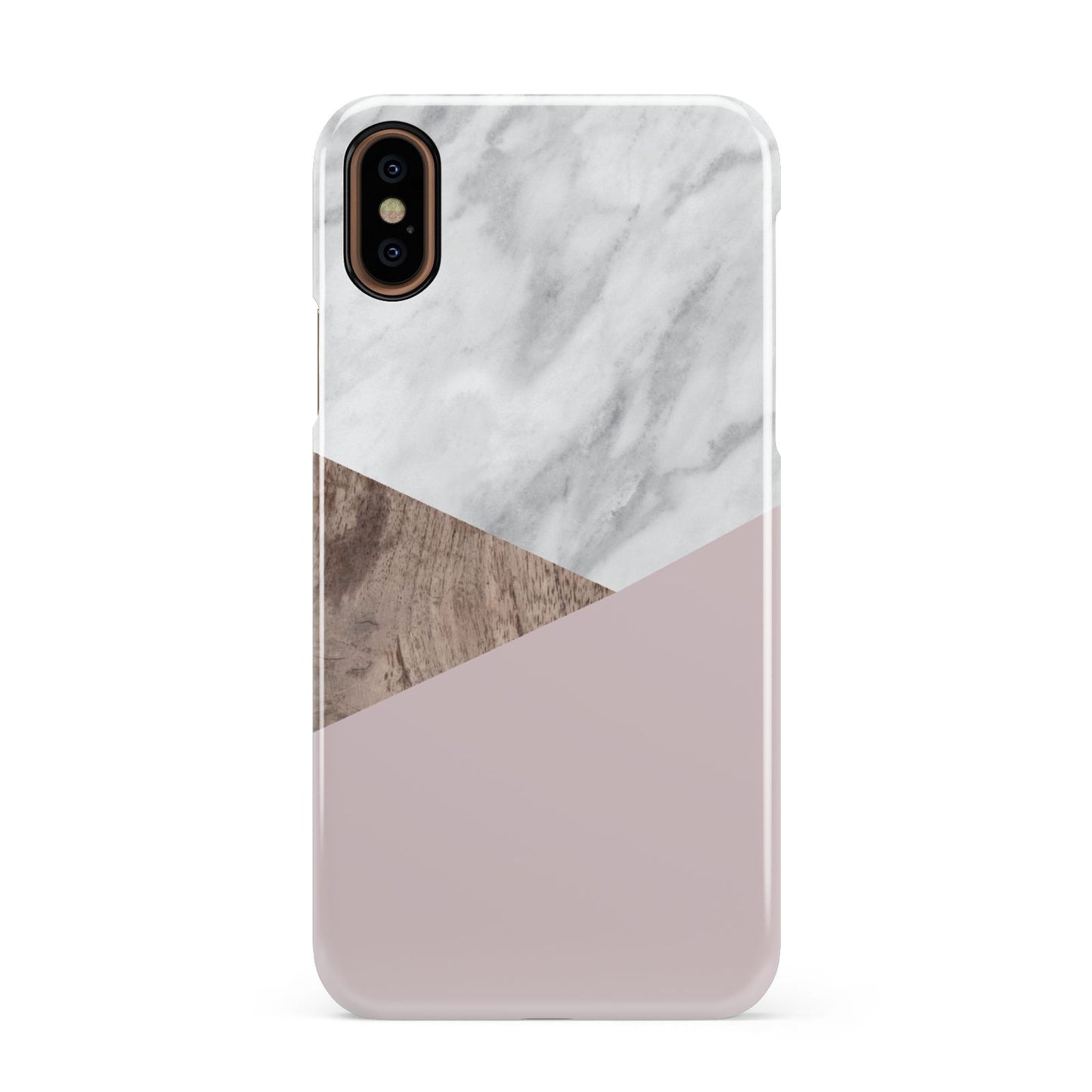 Marble Wood Geometric 3 Apple iPhone XS 3D Snap Case