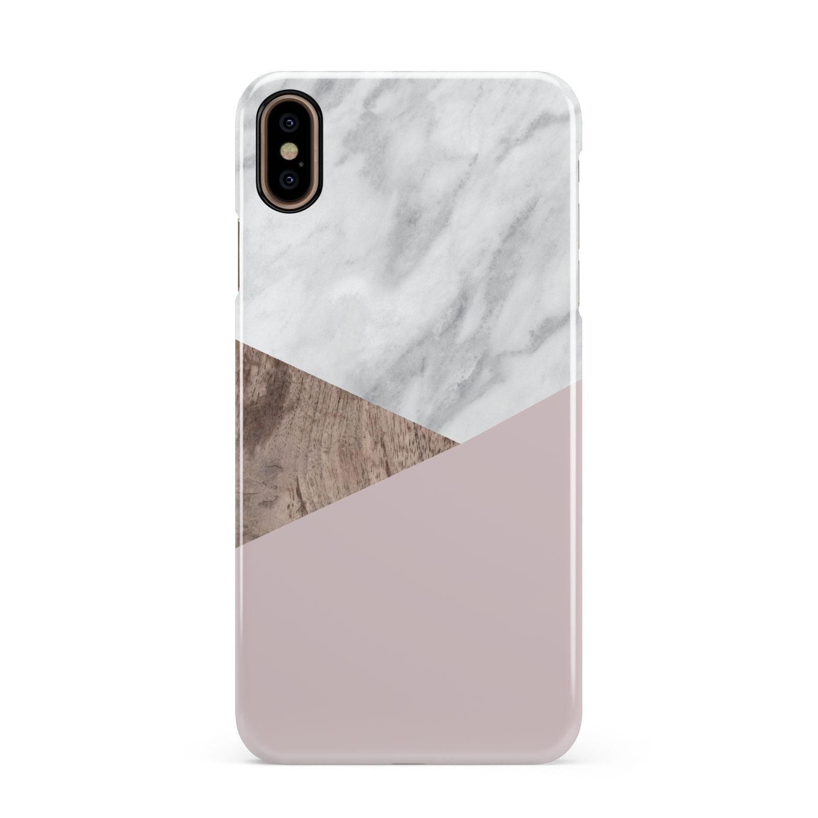 Marble Wood Geometric 3 Apple iPhone Xs Max 3D Snap Case