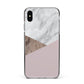 Marble Wood Geometric 3 Apple iPhone Xs Max Impact Case Black Edge on Silver Phone