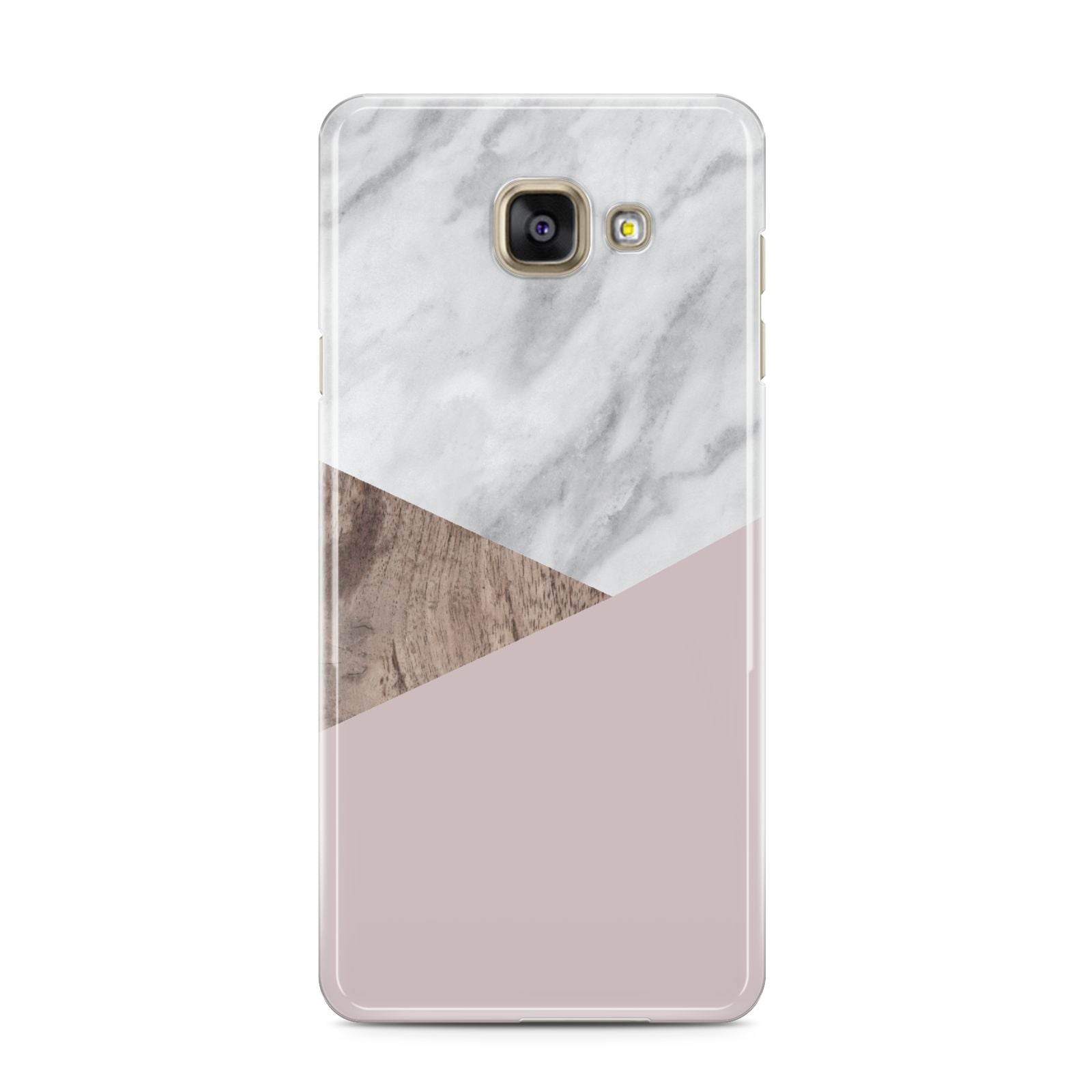 Marble Wood Geometric 3 Samsung Galaxy A3 2016 Case on gold phone