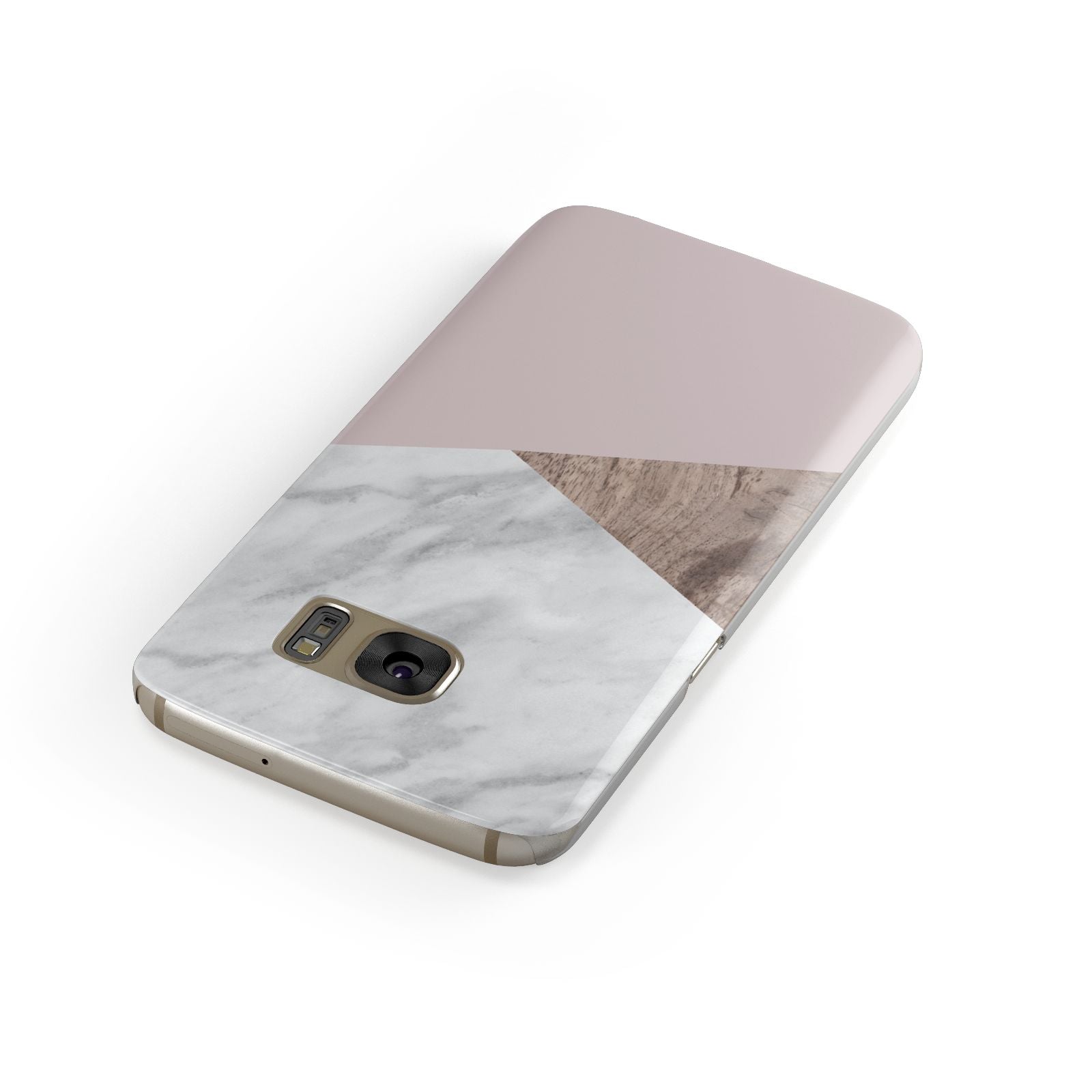 Marble Wood Geometric 3 Samsung Galaxy Case Front Close Up