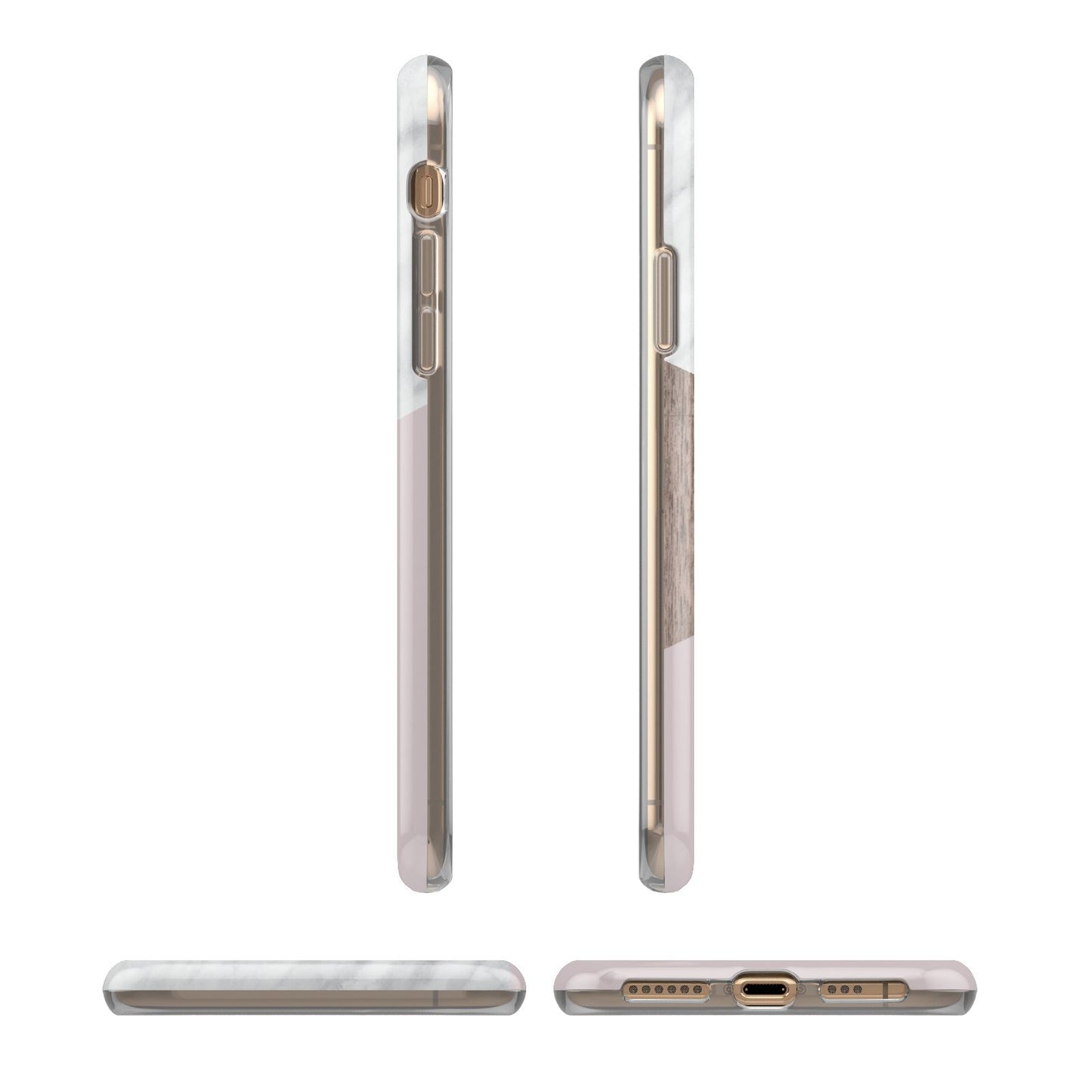 Marble Wood Geometric 3 iPhone 11 3D Tough Case Angle Images