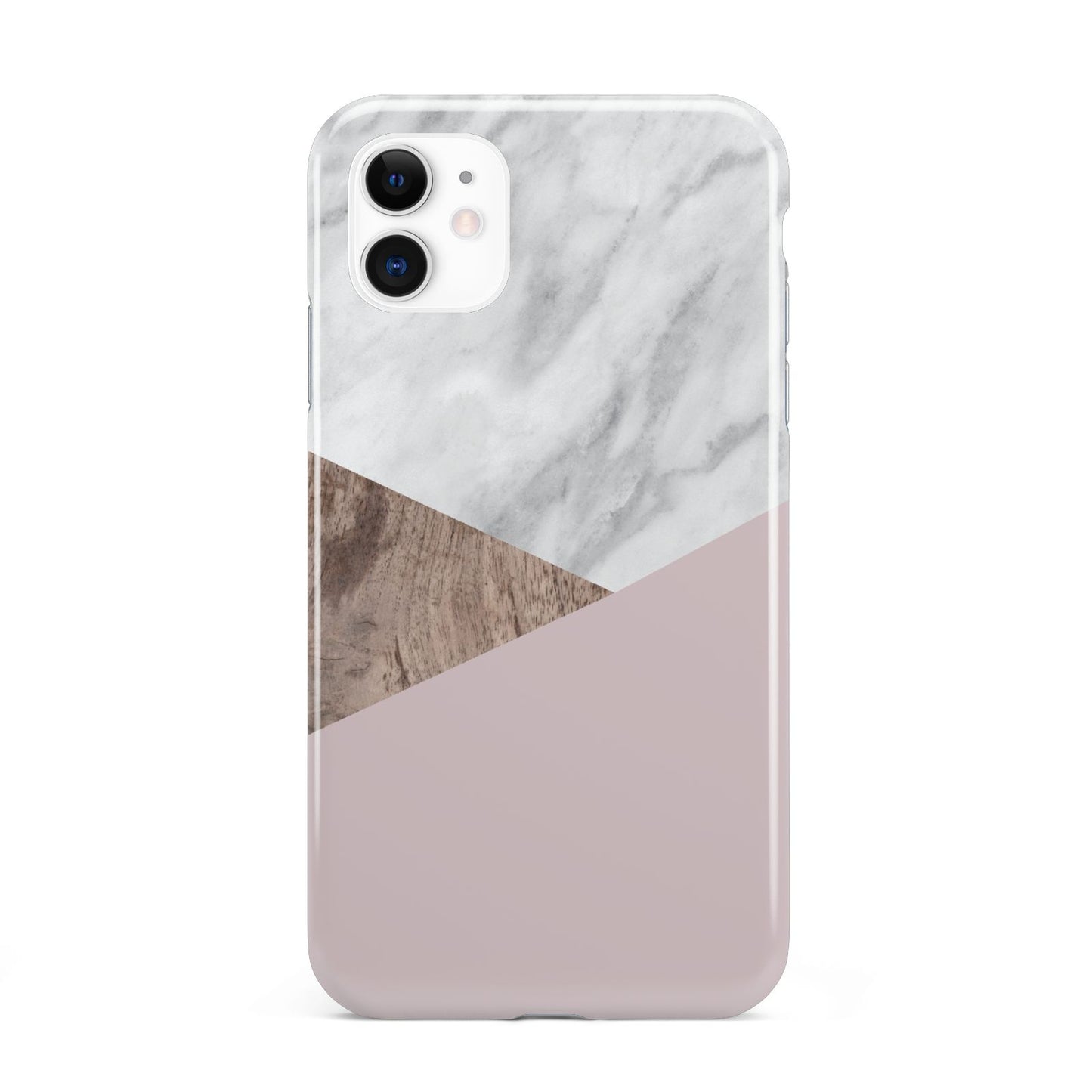 Marble Wood Geometric 3 iPhone 11 3D Tough Case
