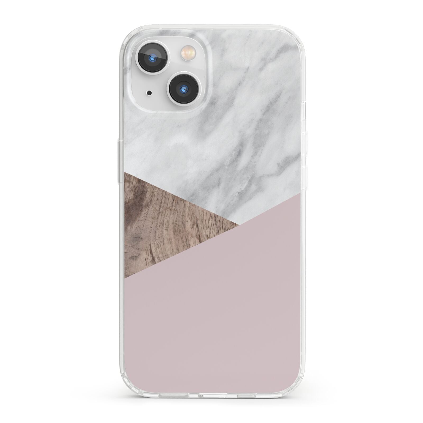 Marble Wood Geometric 3 iPhone 13 Clear Bumper Case