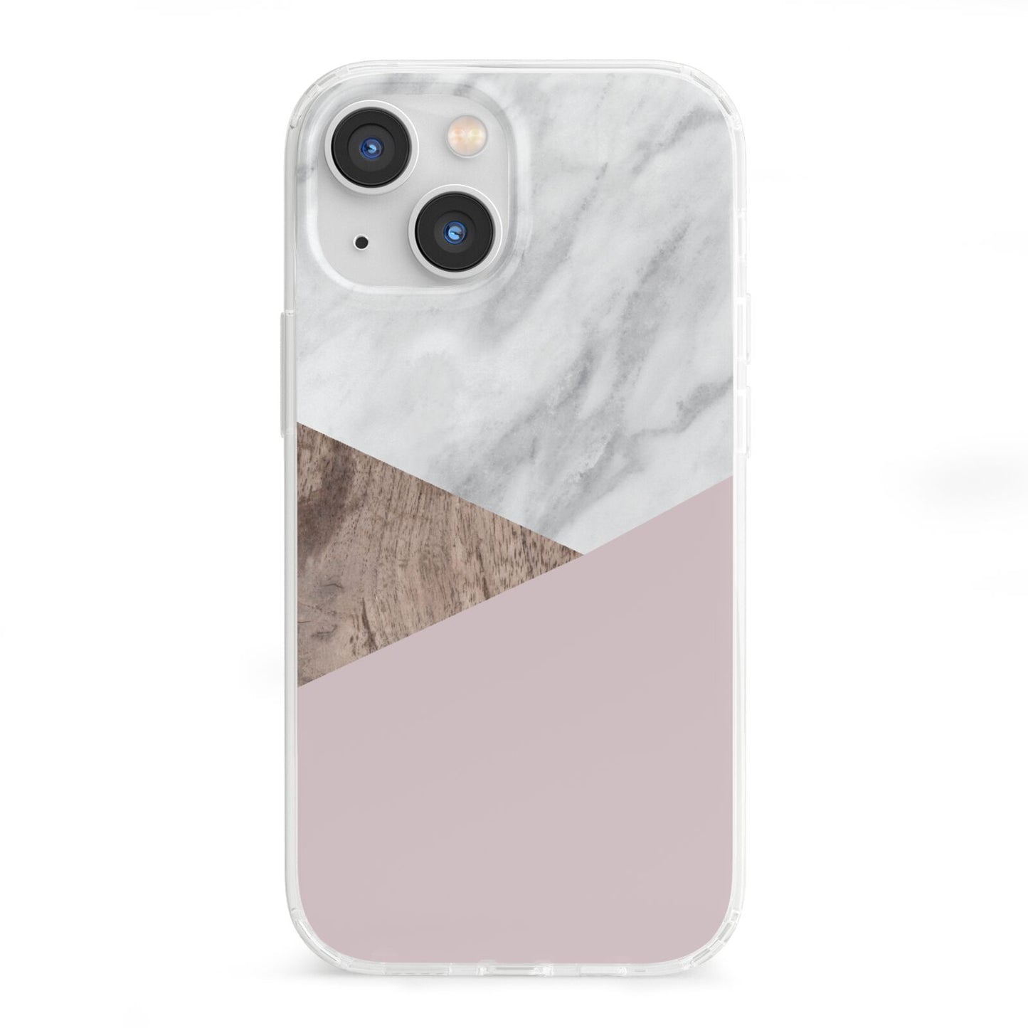 Marble Wood Geometric 3 iPhone 13 Mini Clear Bumper Case
