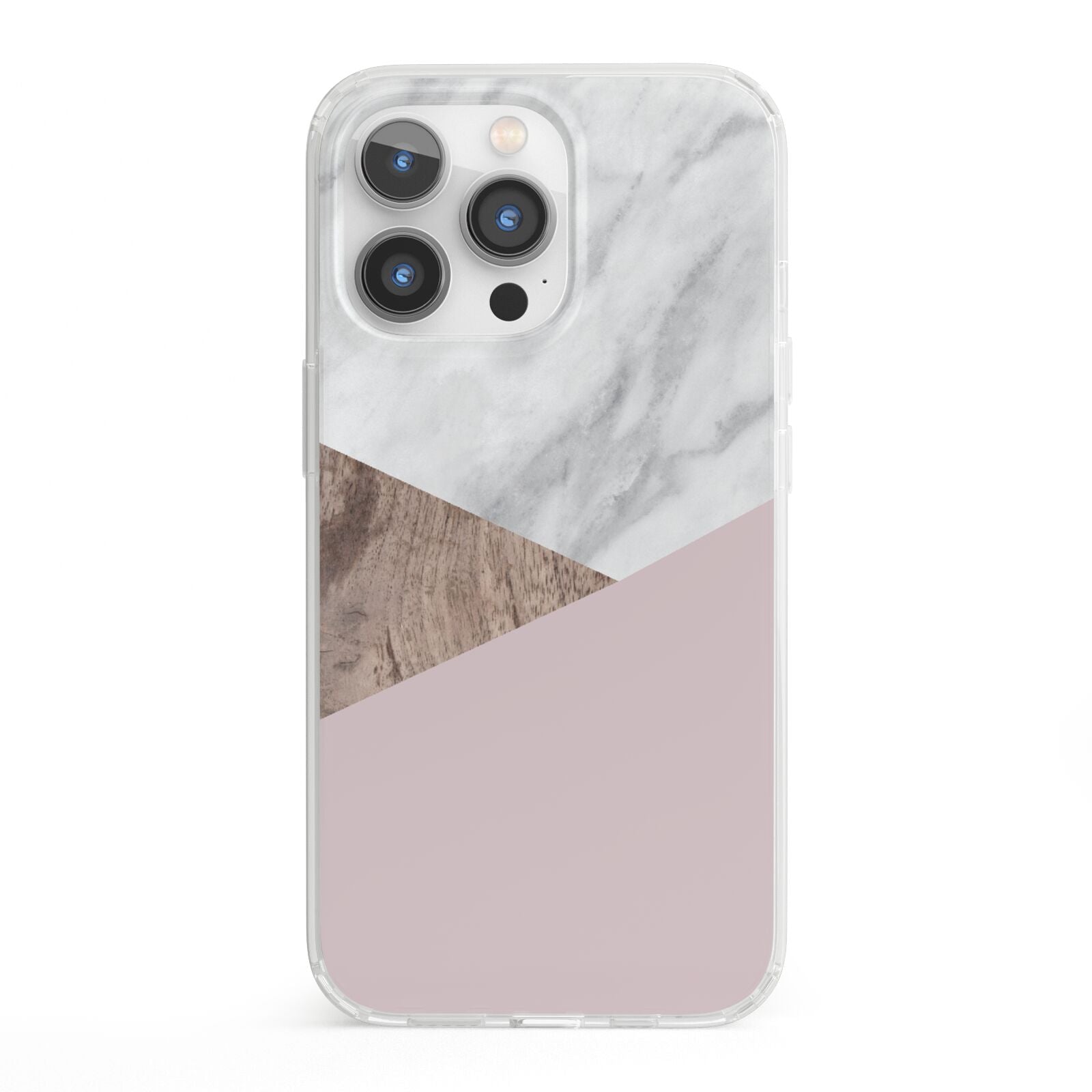 Marble Wood Geometric 3 iPhone 13 Pro Clear Bumper Case