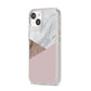 Marble Wood Geometric 3 iPhone 14 Clear Tough Case Starlight Angled Image