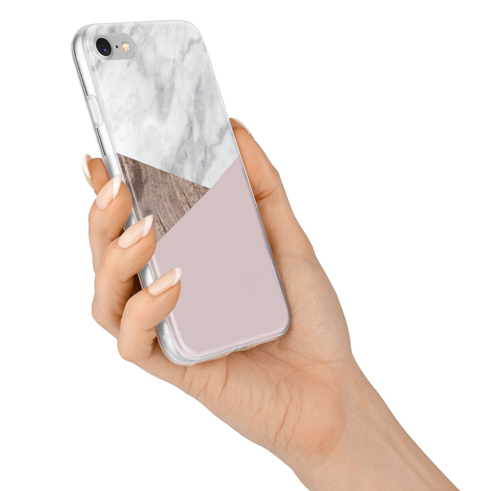 Marble Wood Geometric 3 iPhone 7 Bumper Case on Silver iPhone Alternative Image