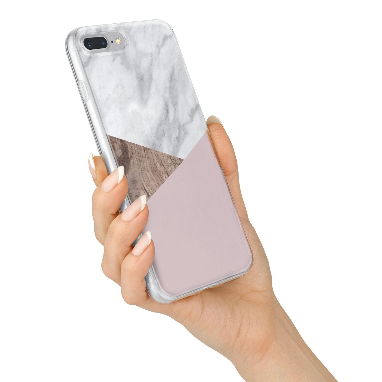 Marble Wood Geometric 3 iPhone 7 Plus Bumper Case on Silver iPhone Alternative Image
