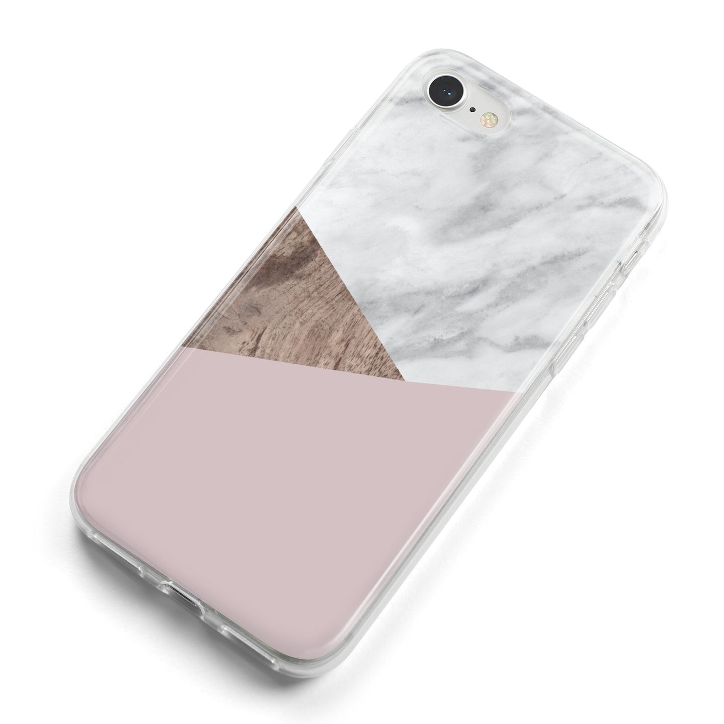 Marble Wood Geometric 3 iPhone 8 Bumper Case on Silver iPhone Alternative Image