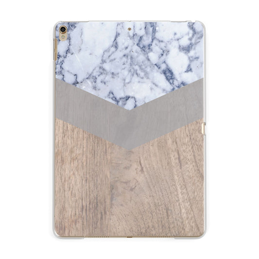 Marble Wood Geometric 4 Apple iPad Gold Case