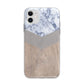 Marble Wood Geometric 4 Apple iPhone 11 in White with Bumper Case