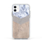 Marble Wood Geometric 4 Apple iPhone 11 in White with White Impact Case