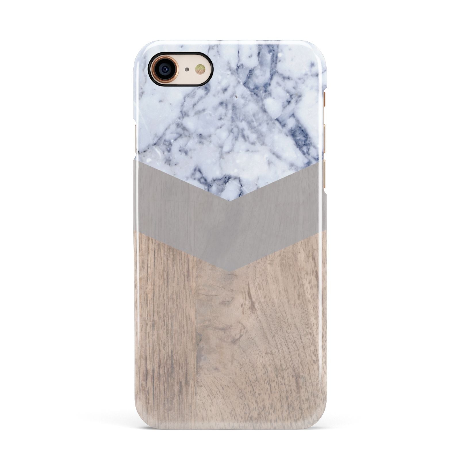 Marble Wood Geometric 4 Apple iPhone 7 8 3D Snap Case
