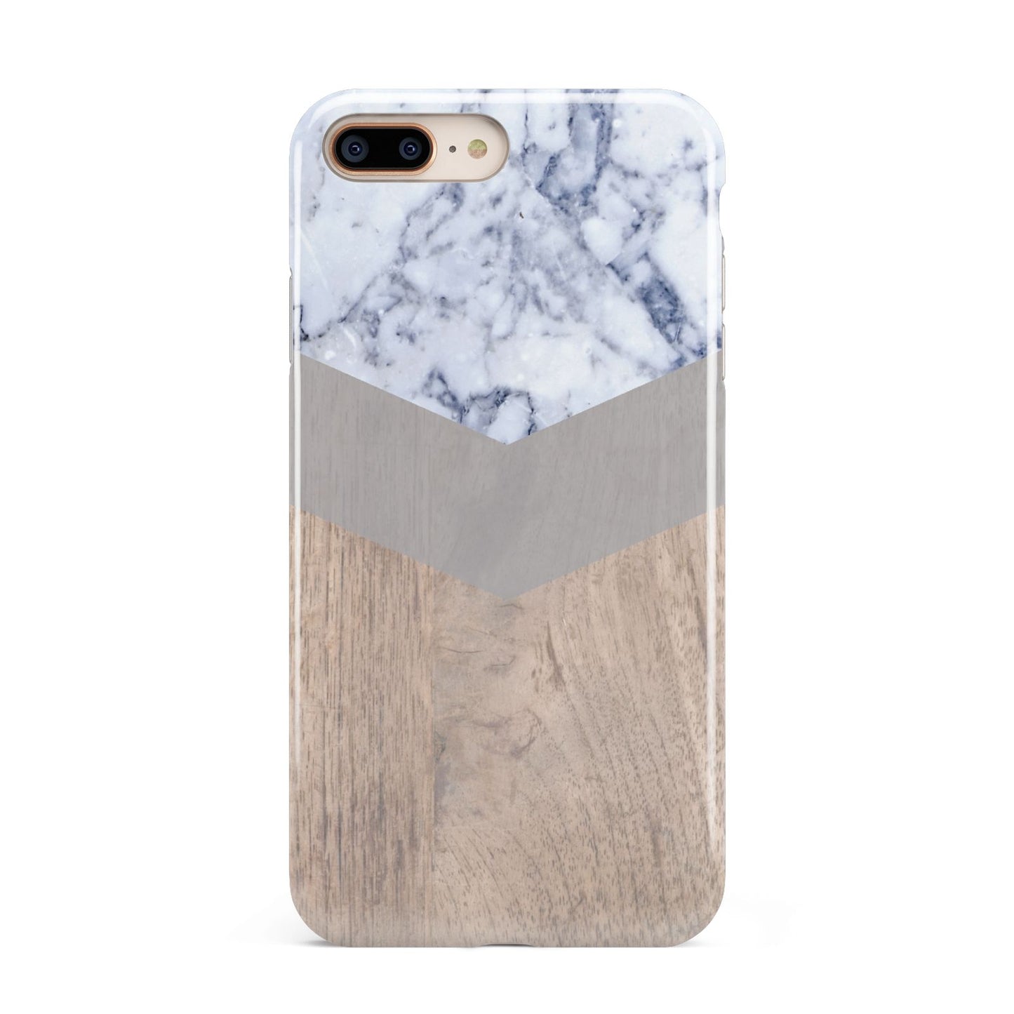 Marble Wood Geometric 4 Apple iPhone 7 8 Plus 3D Tough Case