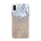Marble Wood Geometric 4 Apple iPhone Xs Max Impact Case Pink Edge on Gold Phone