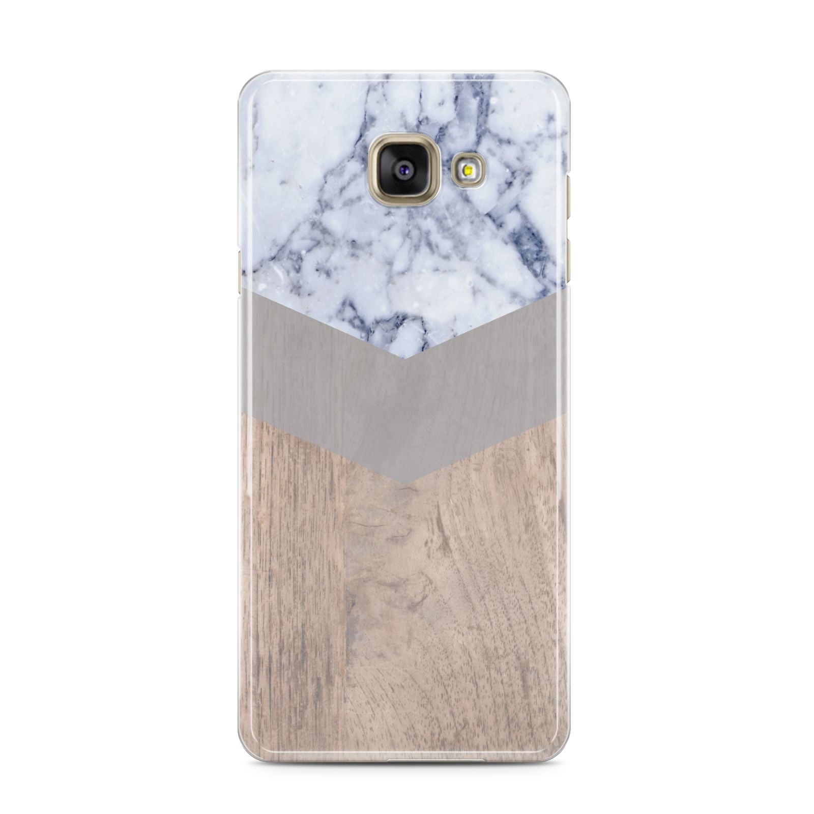 Marble Wood Geometric 4 Samsung Galaxy A3 2016 Case on gold phone