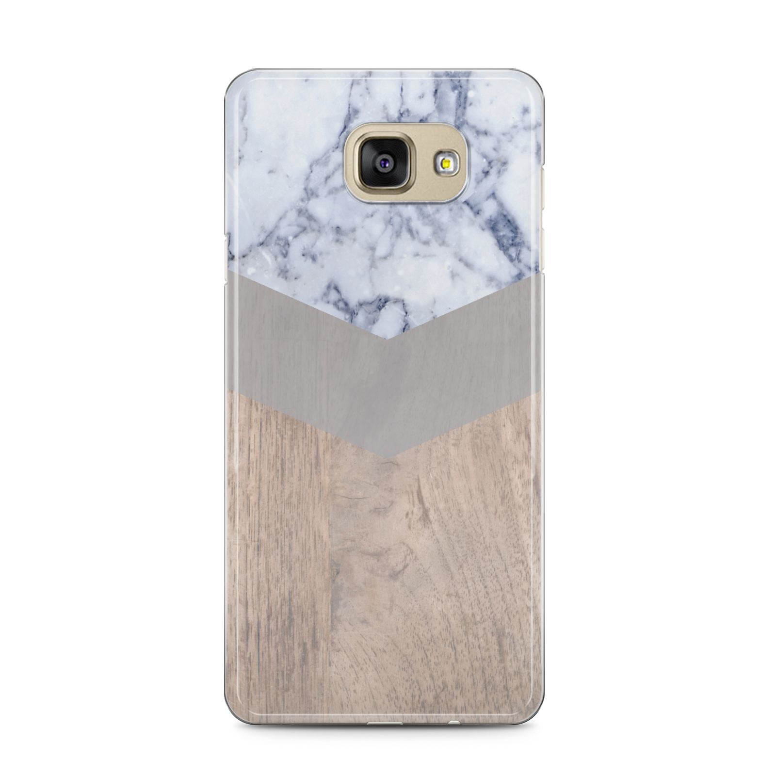 Marble Wood Geometric 4 Samsung Galaxy A5 2016 Case on gold phone